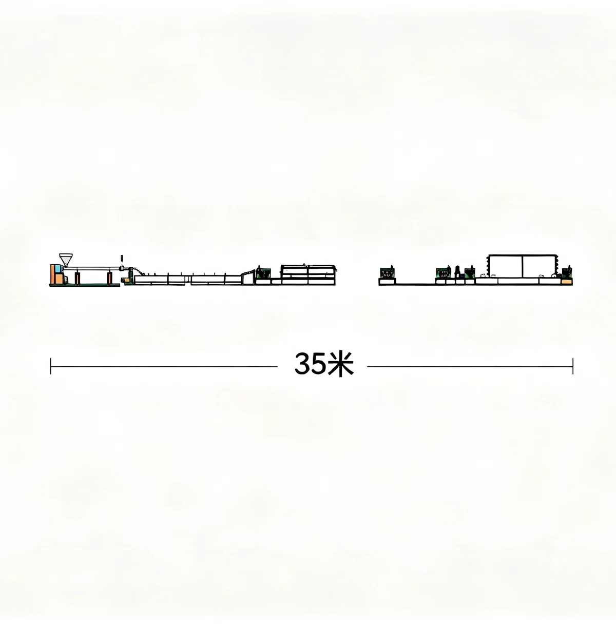 PP strip machine - angle view